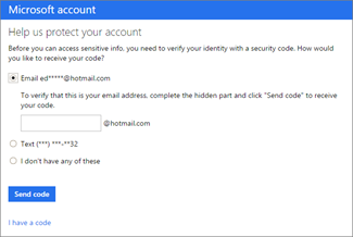 Request a security code