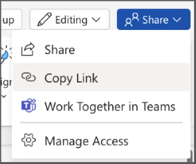 Screenshot of the Share menu open in PowerPoint