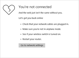 Connection error in Microsoft Edge