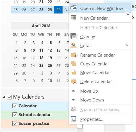 Click Open in New Window on the right-click menu