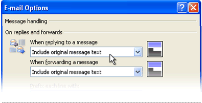 E-mail Options dialog box