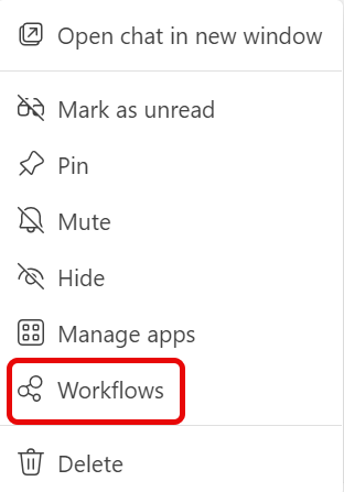 chat options workflows