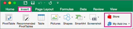 excel for mac add-ins