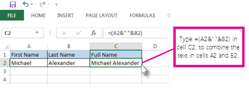 Excel combine 2 columns into 1