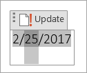 Editing or updating a date field