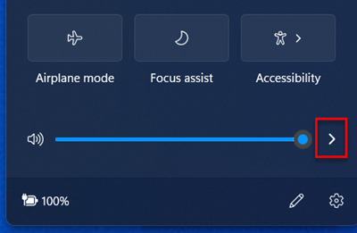 The volume control in the Windows 11 system tray.