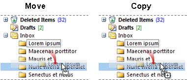 Copy or drag folders in the Navigation Pane