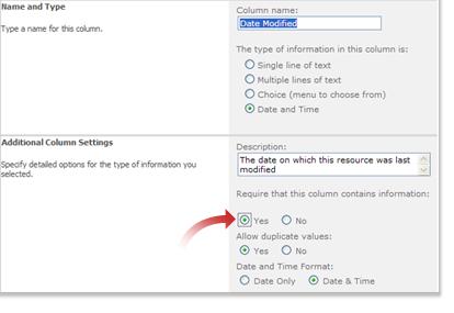 Make column a required field