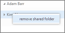 Outlook Web App Removed shared folder right-click option