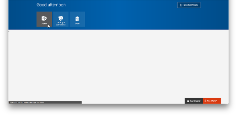 Shows the Admin tile in the Microsoft 365 portal