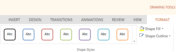 The Shape tools in Office for the web