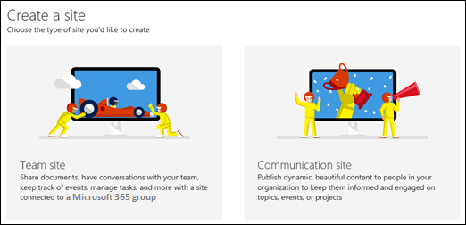 Choose a site type in SharePoint Online