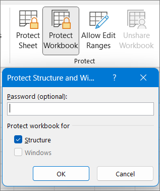 Protect Workbook Dialog Box