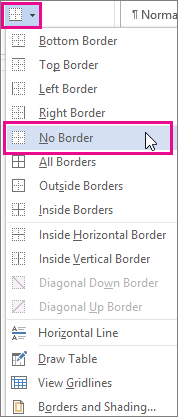 Removing a border with the Borders button