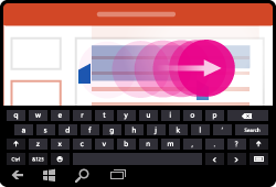 PowerPoint for Windows Mobile gesture select para