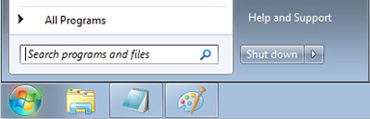 Windows 7 Start menu with Search box