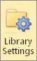 Library Settings button on the SharePoint Foundation Library ribbon