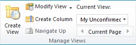 Close up view of Manage Views group