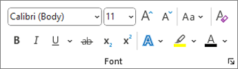 Word Font group