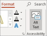 AltText button for a shape in PowerPoint for Windows