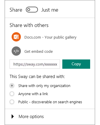 Screenshot of the Sway Share pane.