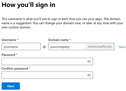 How you'll sign in and create account in Microsoft 365 for business