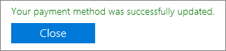 Screenshot showing the confirmation message: "Your payment method was successfully updated."