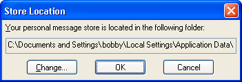 Store Location dialog box