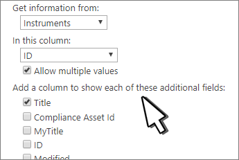 Adding multiple values and addtional columns to lookup column