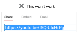 If your embed code begins with "http", your video won't be embedded successfully.