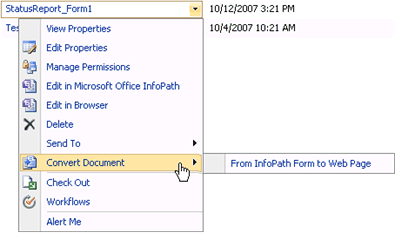 Convert Document command in Office SharePoint Server 2007
