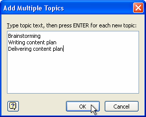 add multiple subtopics dialog box