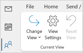 Screenshot of View Settings on the classic Outlook ribbon