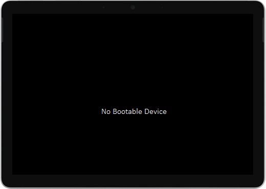 An error message that says “No Bootable Device”.