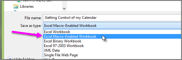 Save as Macro-enabled workbook