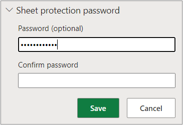 Setting a sheet password