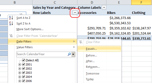Filter Dates In A Pivottable Or