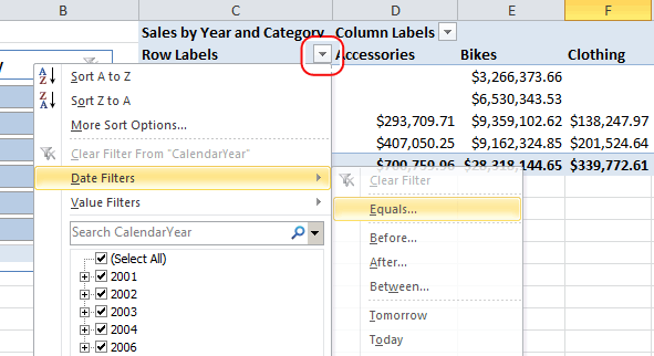 Filter Dates In A PivotTable Or PivotChart Excel