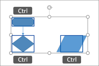 Selecting several shapes by Ctrl clicking
