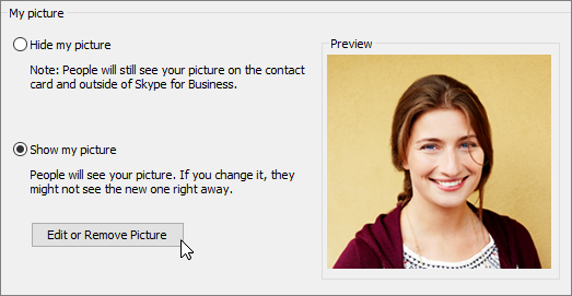 skype for business photo not updating