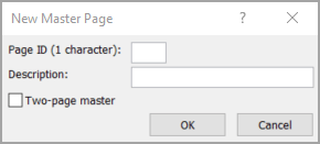 New Master Page dialog box