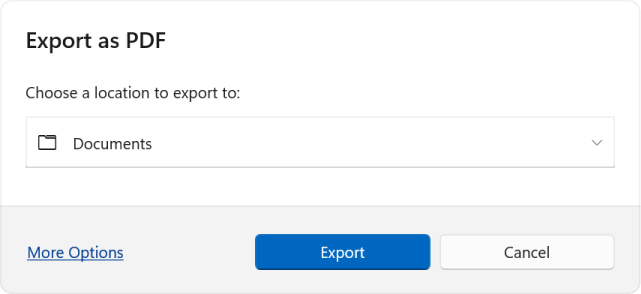 Export as PDF Dialog