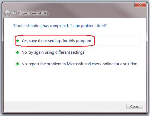 Yes, save these settings for this program