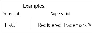 Examples: Subscript and Superscript