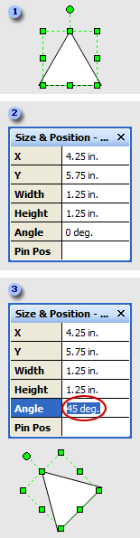 Rotating a shape by typing a rotation angle