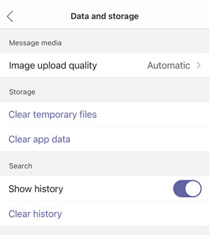 data and storage on iOS