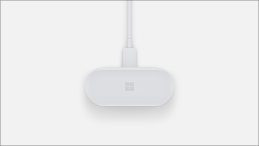 Surface Earbuds charging case plugged in