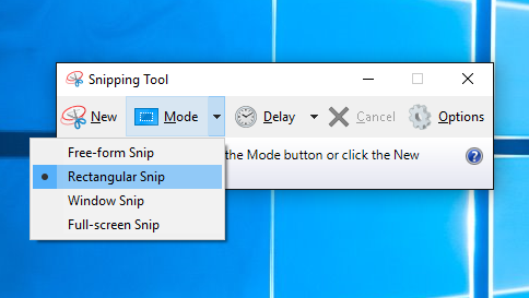 Open Snipping Tool and take a screenshot