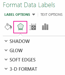 Effects tab on Format Data Labels pane