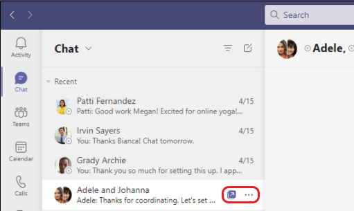Open chat in a new window hover